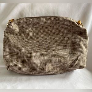 Brown Tweed with Mustard Accent Wristlet